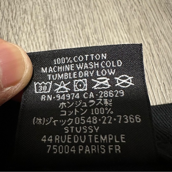 STUSSY Dice Pigment Dyed Tee Mens T Shirt Black & Gray Size S - Picture 9 of 10